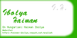 ibolya haiman business card
